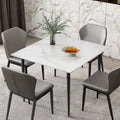 Contemporary Slate Kitchen Dining Table with Sintered Stone Surface and Metal Legs (Table Only) - 31.5 x 31.5 x 30 inches