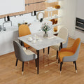 Contemporary Slate Kitchen Dining Table with Sintered Stone Surface and Metal Legs (Table Only) - 31.5 x 31.5 x 30 inches