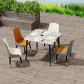 Contemporary Slate Kitchen Dining Table with Sintered Stone Surface and Metal Legs (Table Only) - 31.5 x 31.5 x 30 inches