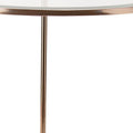 HomeRoots 26-Inch Gold Glass and Iron Round End Table with Shelf - Dimensions: 24.25 x 24.25 x 26.25 Inches