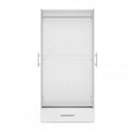Black and White Wardrobe Armoire Closet with Drawer - 31.5W x 66.9H