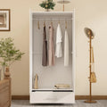Black and White Wardrobe Armoire Closet with Drawer - 31.5W x 66.9H