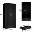 Black and White Wardrobe Armoire Closet with Drawer - 31.5W x 66.9H