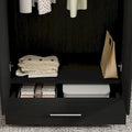 Black and White Wardrobe Armoire Closet with Drawer - 31.5W x 66.9H