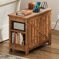 Moasis Charging End Table with Storage - Side Table Featuring 2 Power Outlets & 2 USB Ports for Living Room