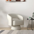 Modern Upholstered Armchair with 360-Degree Swivel Design