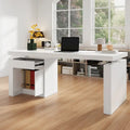 Modern White Adjustable Workstation - 70.9W Dining Table & Office Desk
