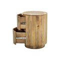 Kingston 18-Inch Round Nightstand with 2 Drawers by Carolina Living