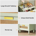 20-Inch Green Wooden Nightstand with 3 Drawers - Bedside Storage Cabinet for Bedroom