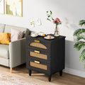 20-Inch Green Wooden Nightstand with 3 Drawers - Bedside Storage Cabinet for Bedroom
