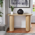 Edo Modern Oak-Finished Sofa Table with Durable Column Base by iNSPIRE Q