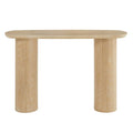 Edo Modern Oak-Finished Sofa Table with Durable Column Base by iNSPIRE Q