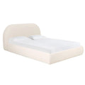 Bara King Bed in Cream Textured Velvet
