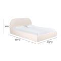 Bara King Bed in Cream Textured Velvet