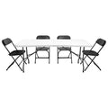 Set of 4 Portable Stackable Plastic Folding Chairs with Steel Frame for Indoor and Outdoor Events