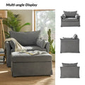Sophie Contemporary Oversized Slipcovered Armchair and Ottoman with Lockable Rear Wheels