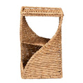Pelleas Contemporary Bohemian Natural Brown Seagrass and Wood Side Table