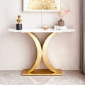 Contemporary Console Table with Elegant Design, Metal Frame, and Adjustable Foot Pads for Entryway