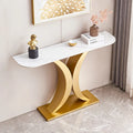 Contemporary Console Table with Elegant Design, Metal Frame, and Adjustable Foot Pads for Entryway