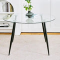 Contemporary Minimalist Glass Table with Premium Tempered Glass and Metal Frame
