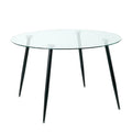 Contemporary Minimalist Glass Table with Premium Tempered Glass and Metal Frame