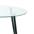 Contemporary Minimalist Glass Table with Premium Tempered Glass and Metal Frame