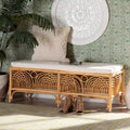 Bali & Pari Materra Contemporary Bohemian Natural Brown Rattan Bench