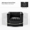 Set of 2 Esteban Modern Leather Swivel Barrel Chairs by HULALA HOME