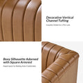 Set of 2 Esteban Modern Leather Swivel Barrel Chairs by HULALA HOME