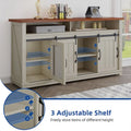 Moasis Farmhouse Industrial Sideboard Buffet Cabinet with Doors and Shelving