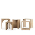 Chloe Set of 2 Light Brown Solid Wood Square Nesting Accent Tables - Dimensions: 20L x 20W x 24H