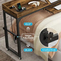 Mobile Height Adjustable Overbed Table with Wheels, Featuring Outlets and USB Ports for Laptops
