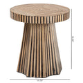 Devika Contemporary Bohemian Two-Tone Bamboo End Table in Natural and Dark Brown