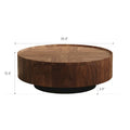 Compact Mid-Century Modern Round Walnut Coffee Table for Small Spaces and Apartments