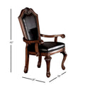 Set of 2 Chateau De Ville Black PU Armchairs with Cherry Accents