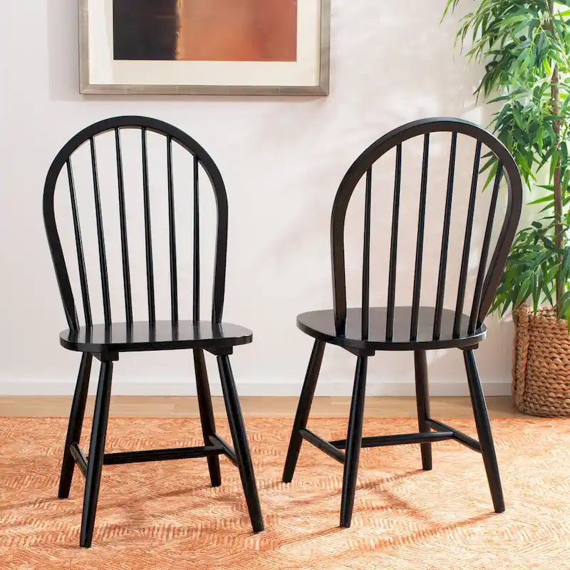 Set of 2 SAFAVIEH Delcie Oval Back Spindle Dining Chairs - Dimensions: 17.9" x 19.7" x 37"