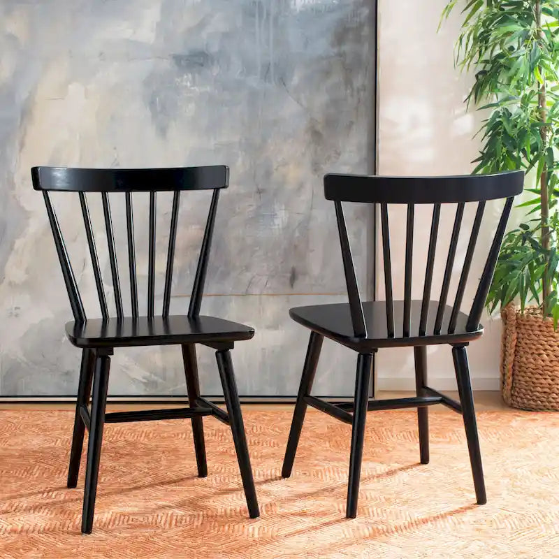 SAFAVIEH Signa Spindle Farmhouse Dining Chair Set (2 Chairs) - Dimensions: 20" W x 20" D x 33" H