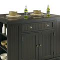 Nantucket Black Wood Kitchen Island with Granite Inlay