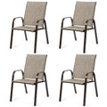 Costway Set of 4 Patio Chairs with Armrests for Garden and Deck - View Details