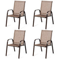 Costway Set of 4 Patio Chairs with Armrests for Garden and Deck - View Details