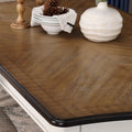 Roundhill Furniture Belleza French Country Dining Table in Antique White and Weathered Oak