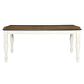 Roundhill Furniture Belleza French Country Dining Table in Antique White and Weathered Oak