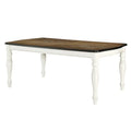 Roundhill Furniture Belleza French Country Dining Table in Antique White and Weathered Oak