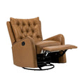 Jordano Mid-Century Leather Recliner with Metal Base by HULALA HOME