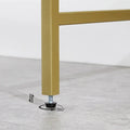 Elegant Gold Tempered Glass Console Table with Metal Frame and Dual Shelves - 39.4L x 13.8W x 31.5H