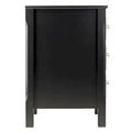 Elegant Black Wooden Nightstand with 3 Generous Storage Drawers - Dimensions: 15.75L x 15.75W x 23.63H