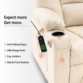 MCombo Compact Power Lift Recliner Chair with Massage and Heat for Seniors, Faux Leather Model 7569