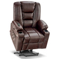 MCombo Compact Power Lift Recliner Chair with Massage and Heat for Seniors, Faux Leather Model 7569