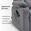 MCombo Compact Power Lift Recliner Chair with Massage and Heat for Seniors, Faux Leather Model 7569