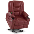 MCombo Compact Power Lift Recliner Chair with Massage and Heat for Seniors, Faux Leather Model 7569